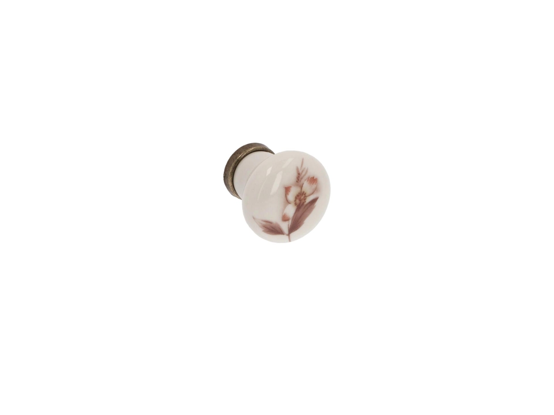 Puxador para Móveis em En Zamac e Porcelana Diâmetro 28mm Florença Antiga HARDWAREXCHANGE