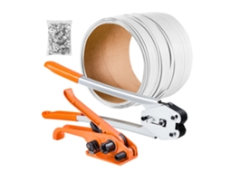Kit De Cinta Amarração Manual Com Fita Pp 100 M E Fechos Metálicos, Ferramenta Para Embalagem, Completo Armazém, Mercado, Garagem, Envios, Mudanças