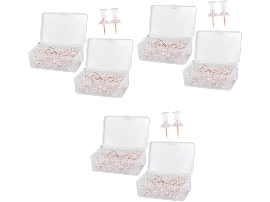 200 Alfinetes Decorativos Dourados Rosé Para Fotos E Recados Em Casa