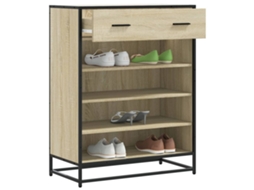 Vidaxl Sapateira 75x38x97,5 Cm Deriv. De Madeira/metal Carvalho Sonoma