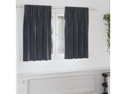 Vidaxl Cortinas Opacas 2 Unid. Cinzento-escuro 140 X 140 Cm Veludo