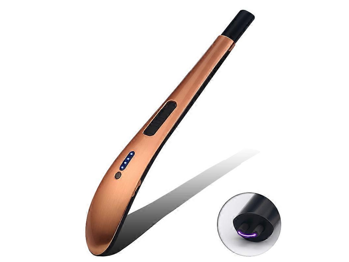 Rebe encendedor Eléctrico de Arco Usb Recargável Sem Chama para Velas Cozinha Barbacue Camping Lar Ouro Rosa
