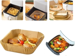 Lurelia Papel Para Air Fryer, 100 Unidades, Quadrado, 6 Pol