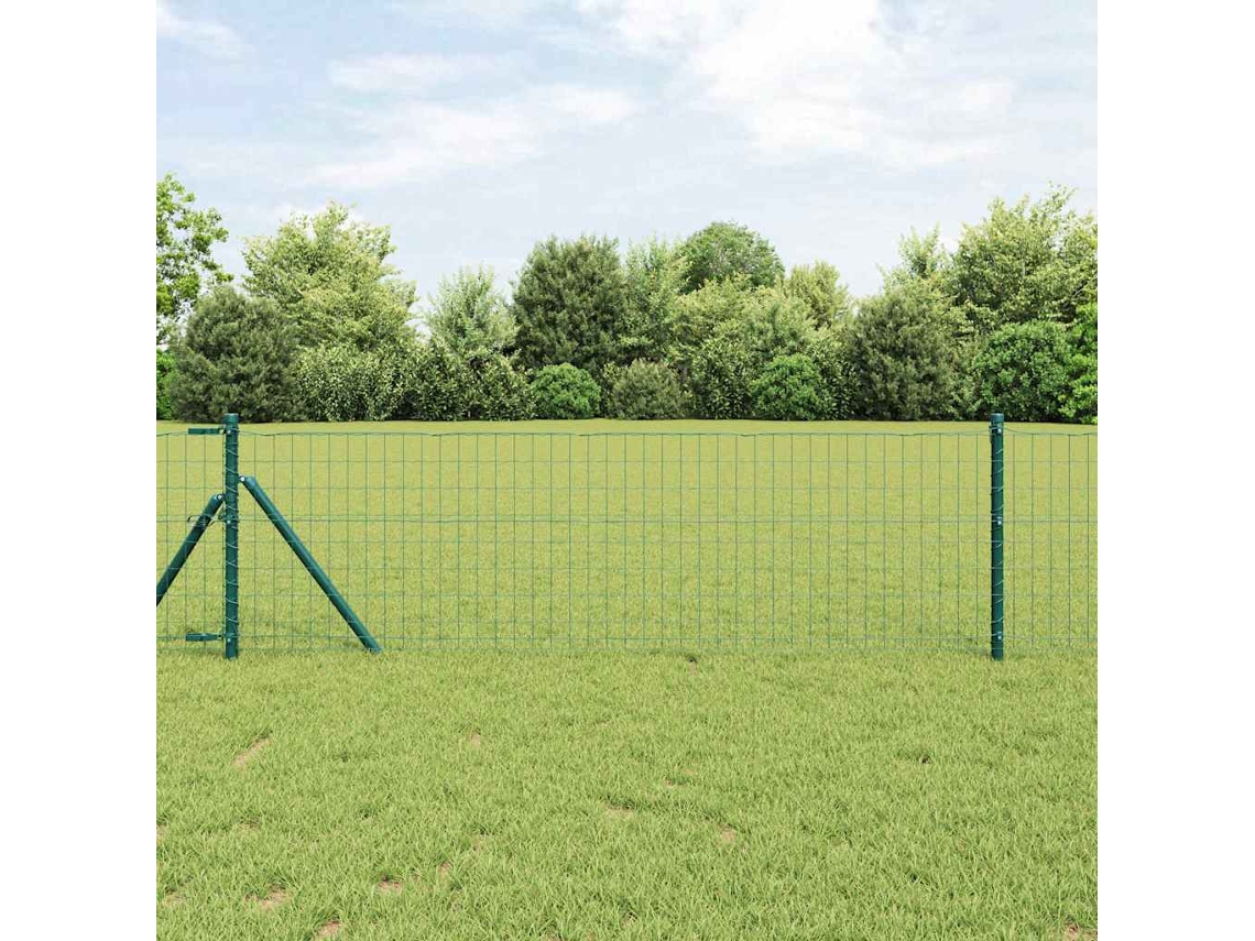 Vidaxl Cerca Euro Verde 0,6 X 25 M Ferro Revestido De Pvc