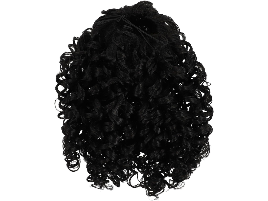 Extensão De Rabo De Cavalo Afro Cacheado Com Cordão Elástico Preto Para Dar Mais Volume.