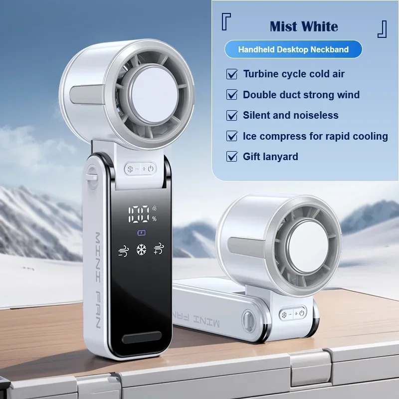 (branco, 6,3 Polegadas) Novo Ventilador Portátil Dobrável Tec De 29.000 Rpm Com Tecnologia De Resfriamento Supercondutora.