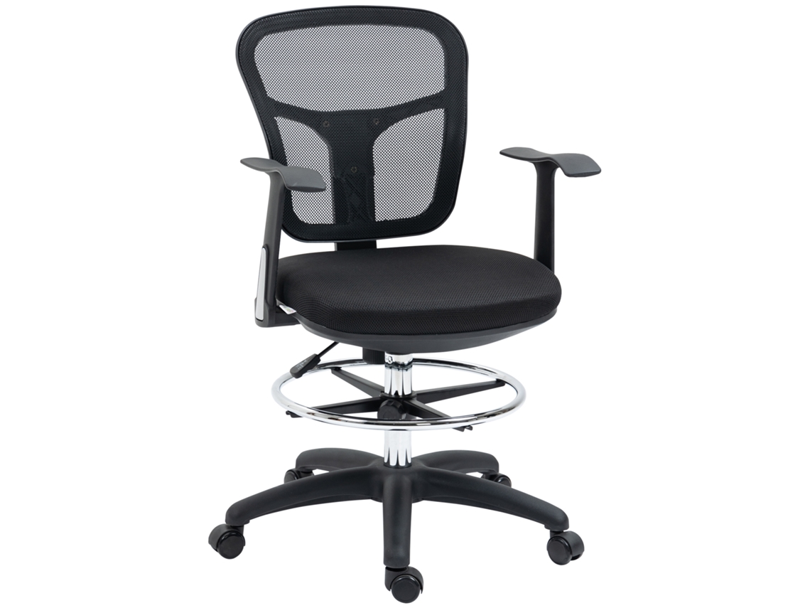 Cadeira De Escritório Ergonomática De Computador 95-115 Cm Com Apoio De Braço E Apoio Para Pés Preto Para Escritório E Escritório Em Casa Cs