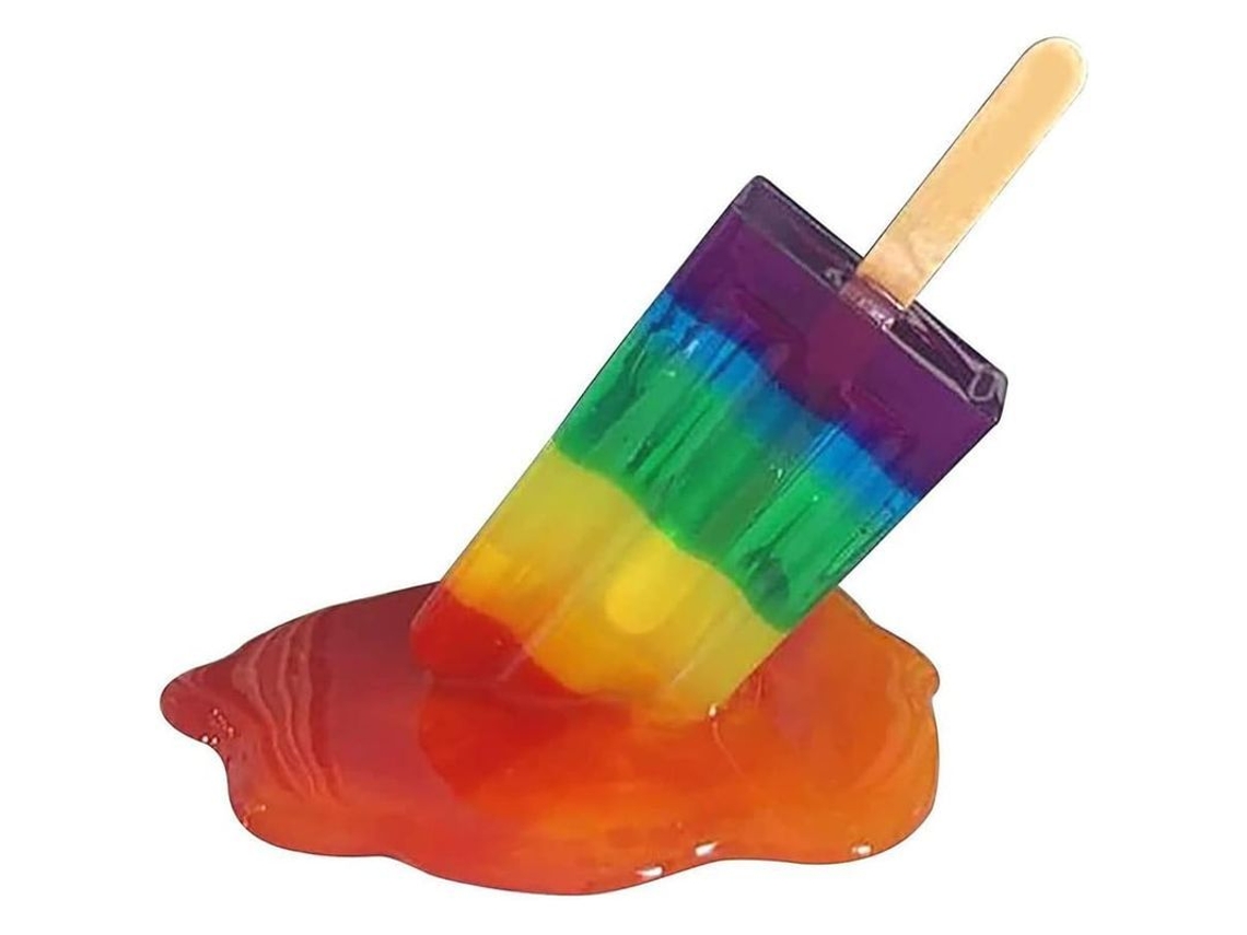 Ornamento Escultórico De Paleta Derritiéndose, Escultura De Helado Transparente Para Hogar Y Oficina
