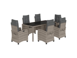 Garden Dining Set, Garden Dining Sets Vidaxl Cinzeto Rattan / Vime (190 Cm Table Length)