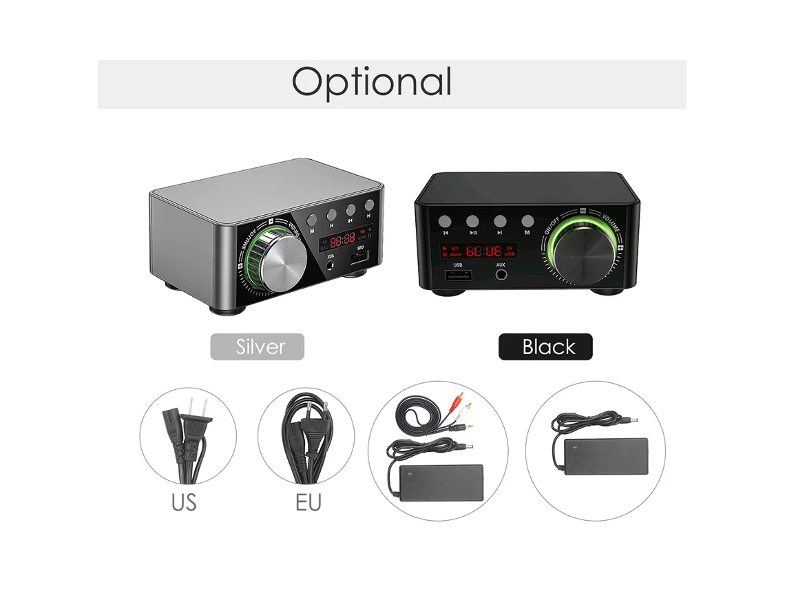 Laxiscreed Amplificador Bluetooth 5.0 Hifi Com Usb E Cartão Tf Para Som Estéreo De Alta Qualidade