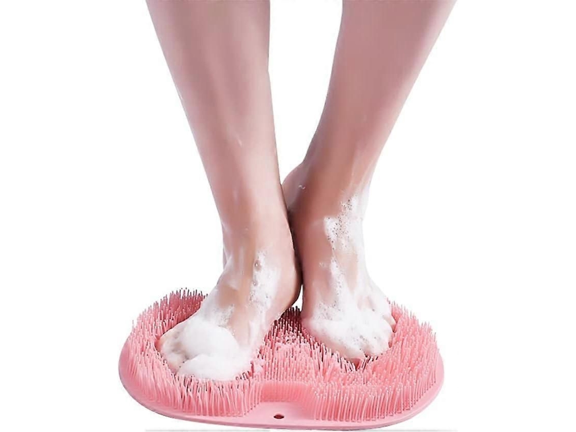 Massageador De Pés Para Chuveiro Com Ventosa, Almofada Acupressão Rosa