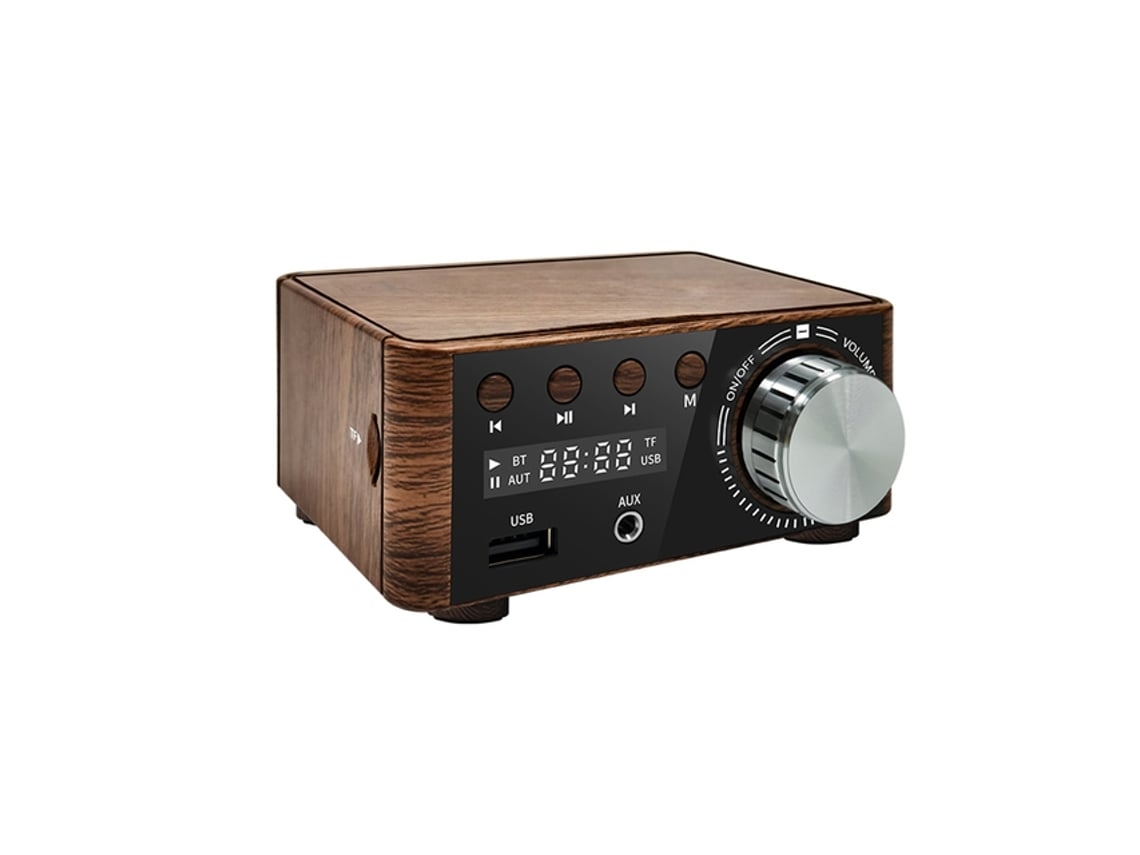Mini Amplificador de potência 50W+50W STELASPLEN com Bluetooth 5.0, USB, Aux e slot para cartão TF