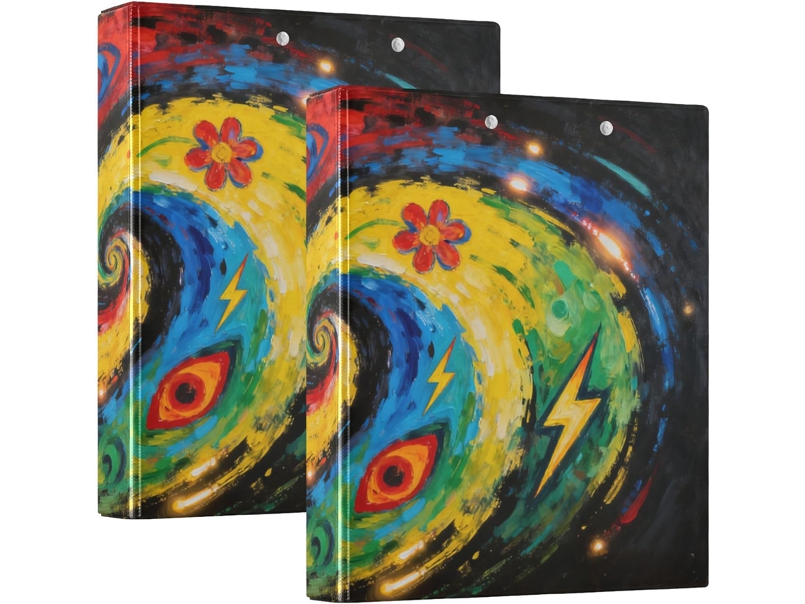 Pintura A Óleo Com Óleos Espirais Coloridos, 3,8cm 1,5 Polegadas, Cadernos, Fichários De 3 Argolas Com