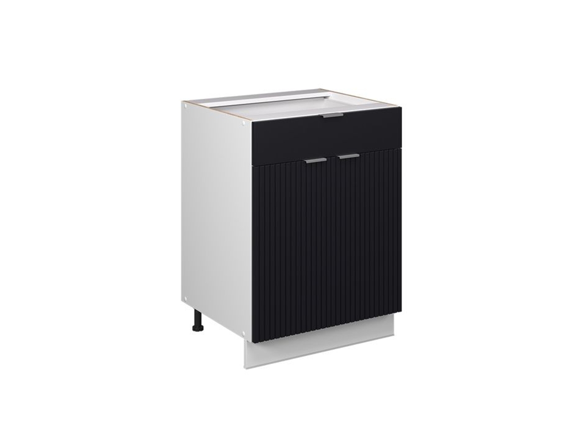 Armário de cozinha Fame-Line, 60cm com gaveta, sem PT, listrado preto, branco, VICCO