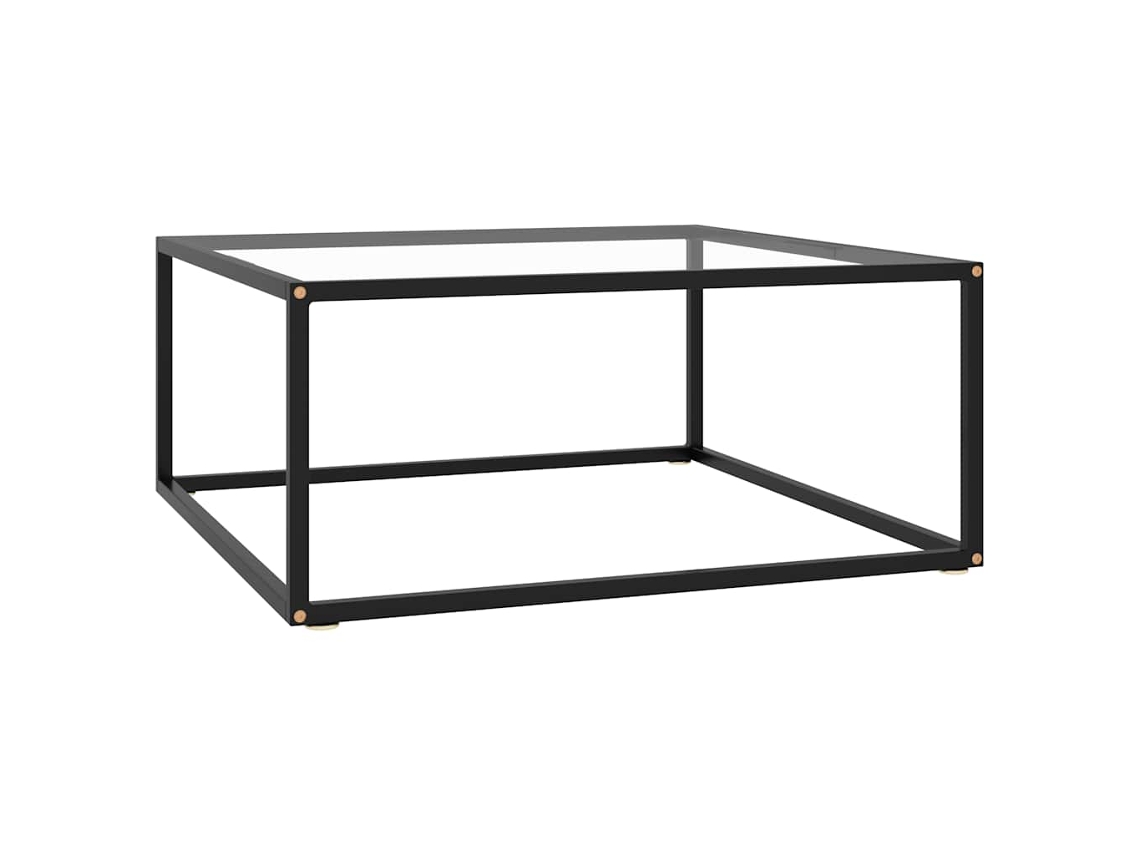 Vidaxl Mesa De Centro 80x80x35 Cm Vidro Temperado Preto