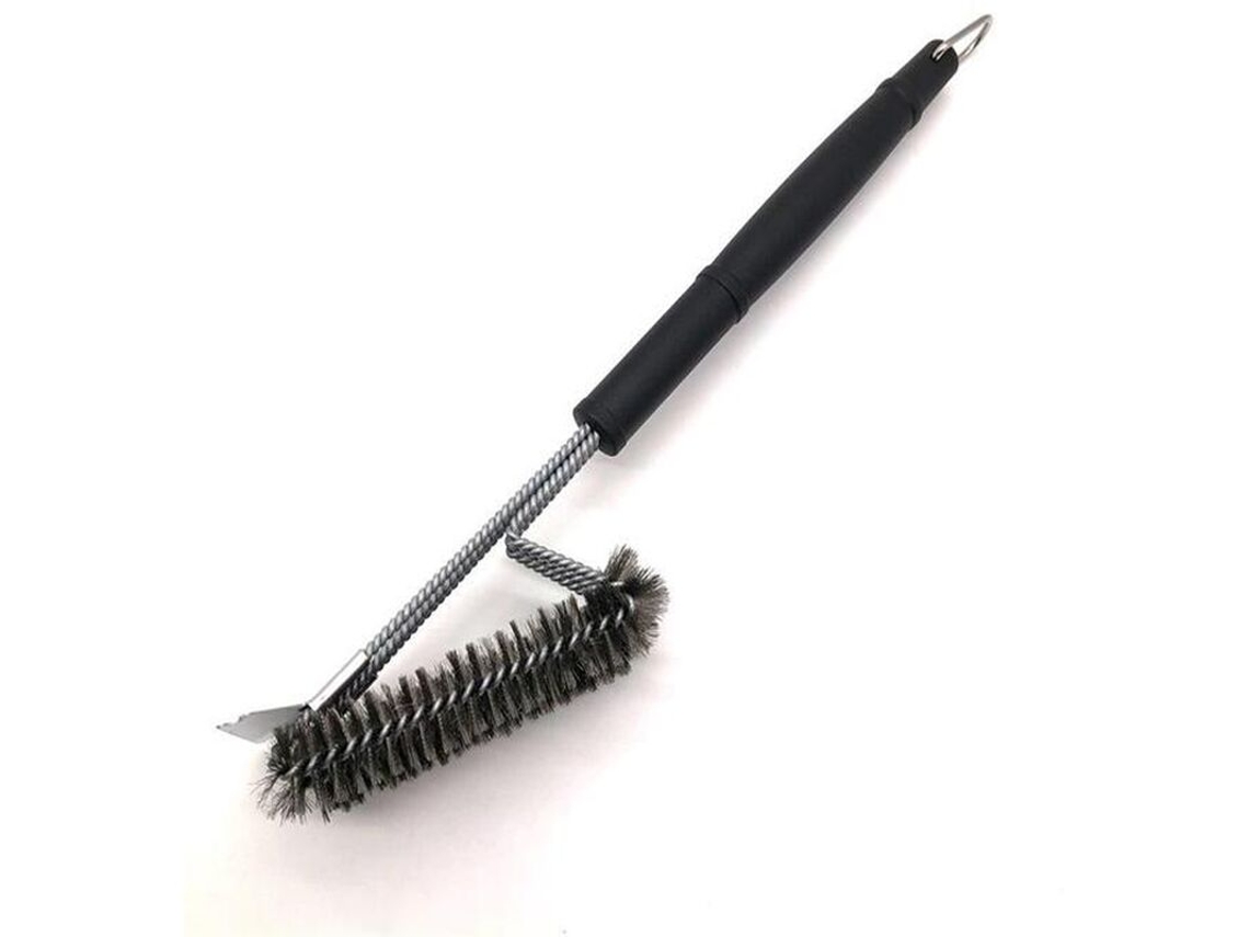 Escova de Limpeza para Grelha, com Raspador, Aço Inoxidável AQUAFORGE