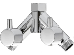 Válvula Desviadora De Latão Para Chuveiro, 2 Vias, Em Formato Y, 1/2", Para Mangueira E Chuveiro, Cromada