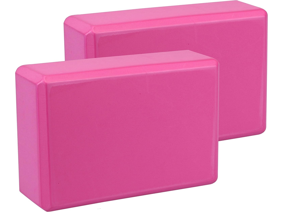 Lurelia Bloco De Yoga 2 Peças, 23 X 15 X 7,5 Cm, 3 Polegadas, Rosa, Antiderrapante