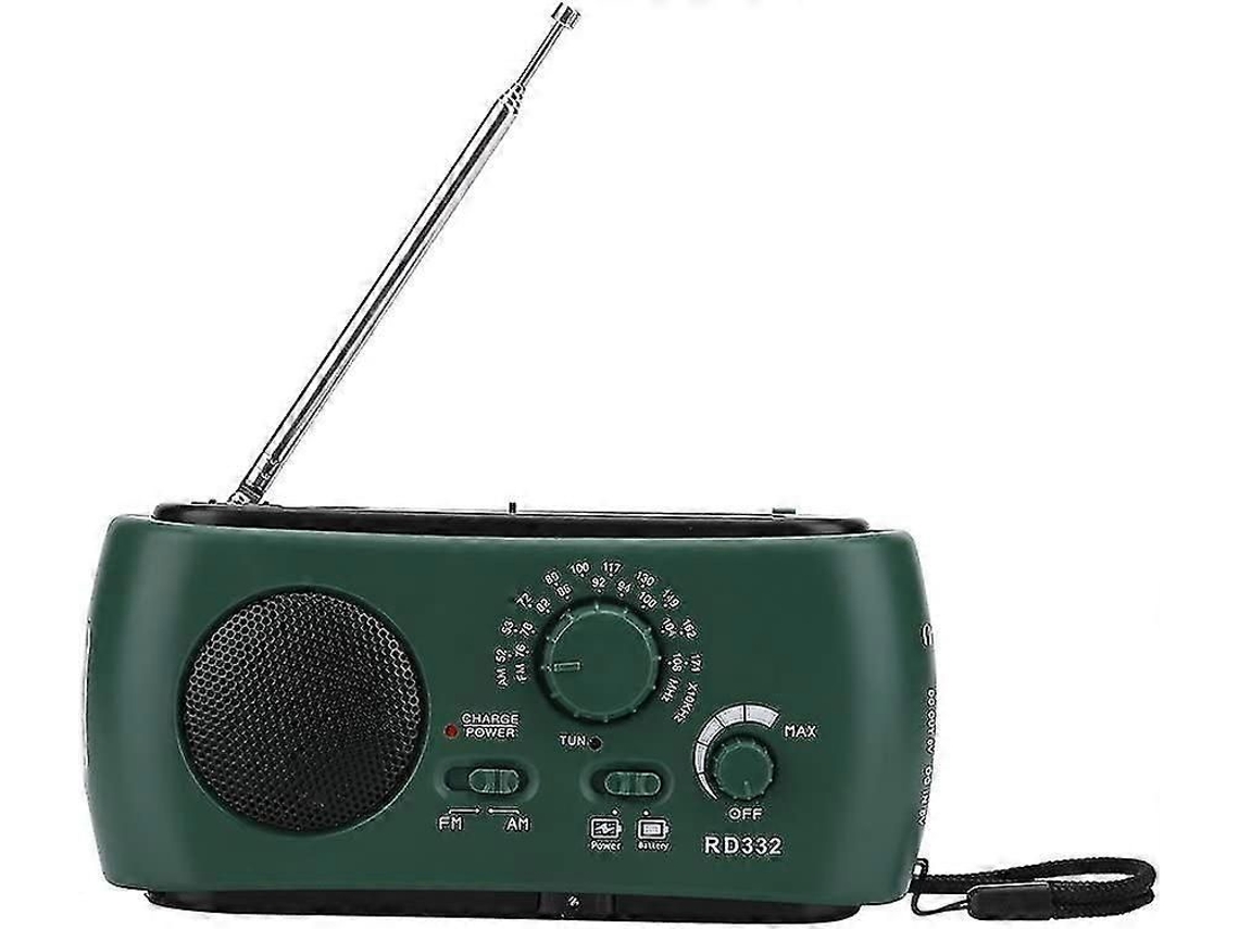 Rádio Am/fm com Energia Solar e Manivela, de Corda Lanterna Led, Portátil Emergência So Lar, Luz Le GOKOCO