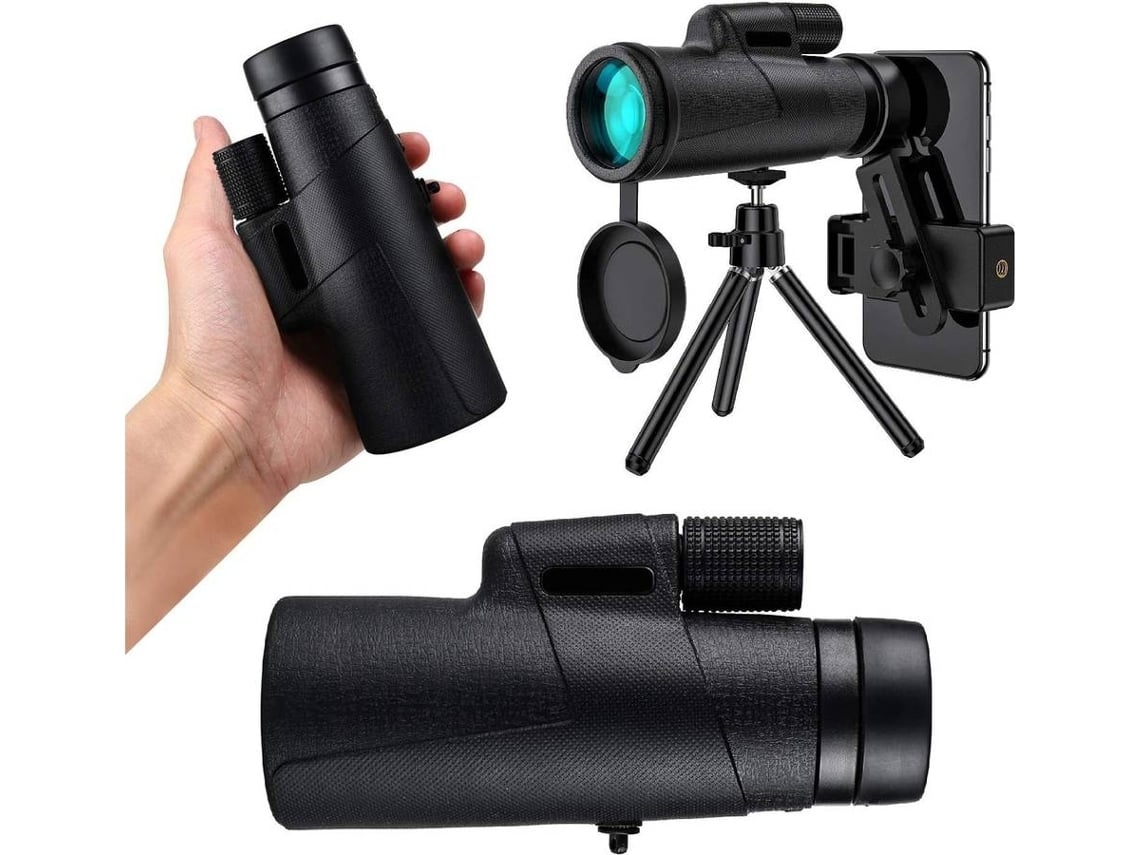 Binóculos ENKERS Monoculares de Alta Potência com Tripé e Alça Lateral para Adultos Bak4 Roof Prism Lentes Fmc Fogproof Impermeável Telescópi-Preto