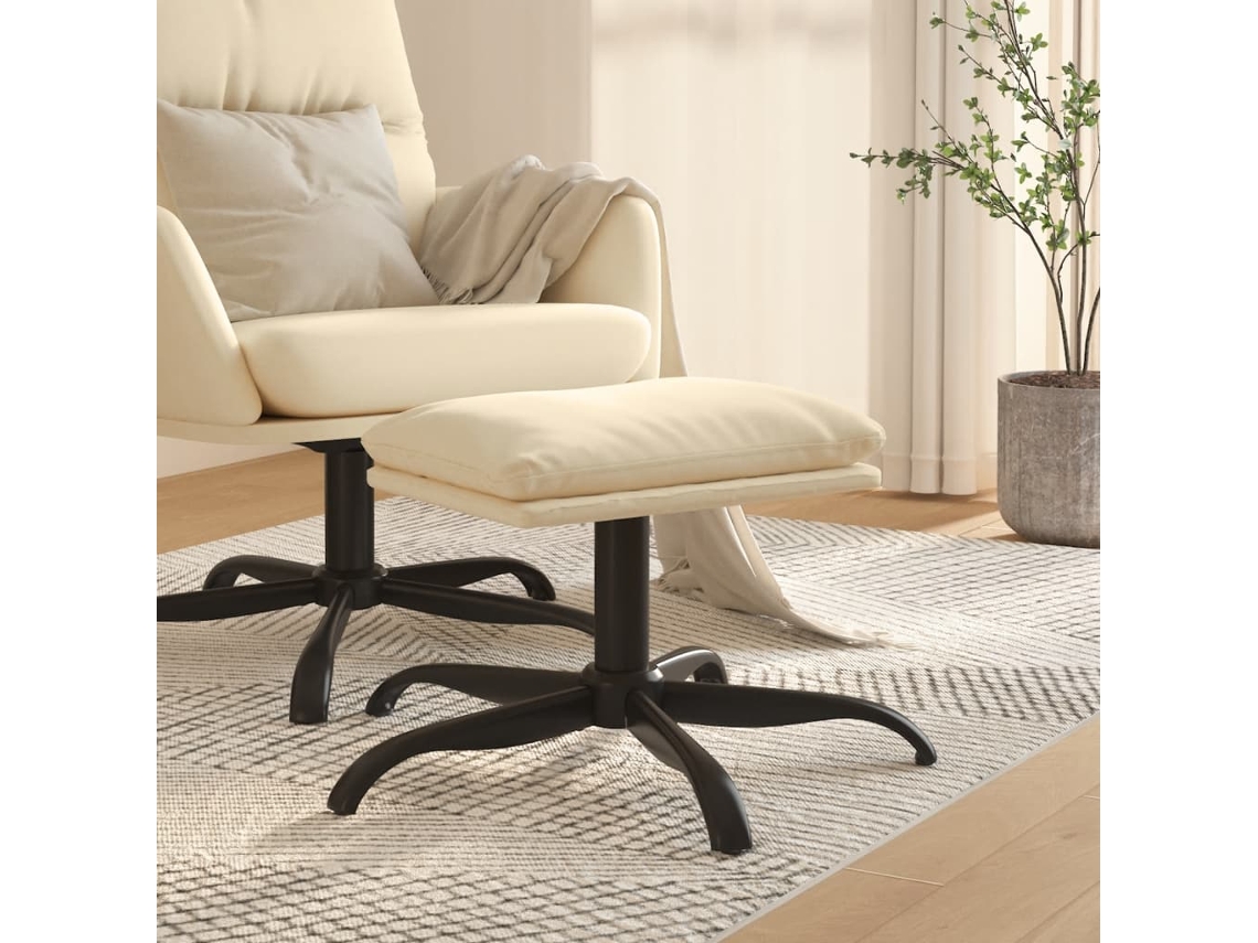 Vidaxl Apoio De Pés 60x60x36 Cm Tecido Cor Creme