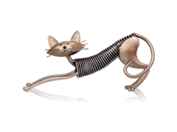 Escultura de Gato em Metal Ferro Nova LINE