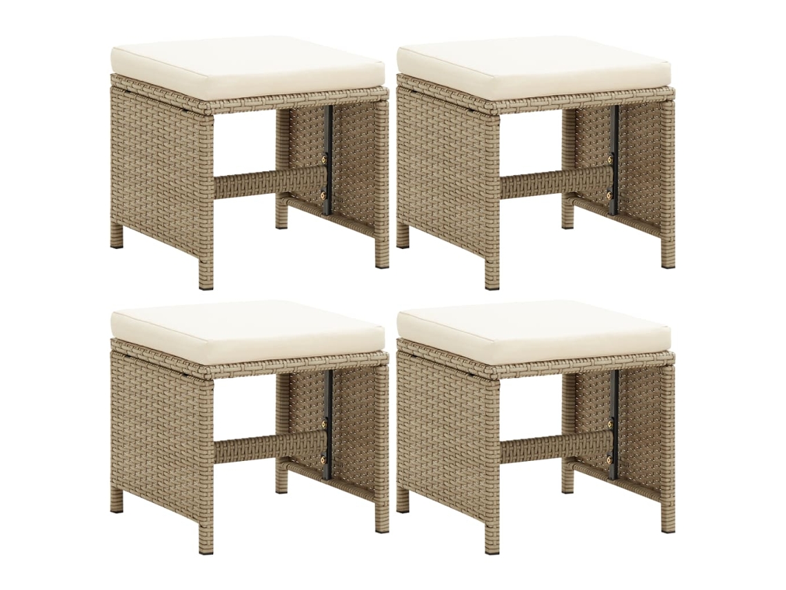 Garden Stool, Garden Stools Vidaxl Bege Rattan / Vime (n/a)