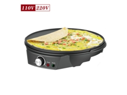 Panela Elétrica para Crepes com Termostato Ajustável Superfície Antiaderente 1200w 110v | S/MARCA