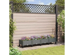 Vidaxl Vaso De Jardim Com Rodas Cinzento-claro 160 X 40 X 33 Cm Pp