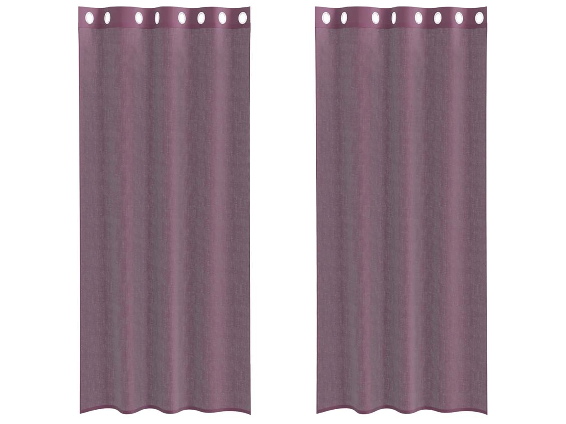 Maison Exclusive - Cortinas De Voile Com Ilhós 2 Pcs Roxo 140x225 Cm