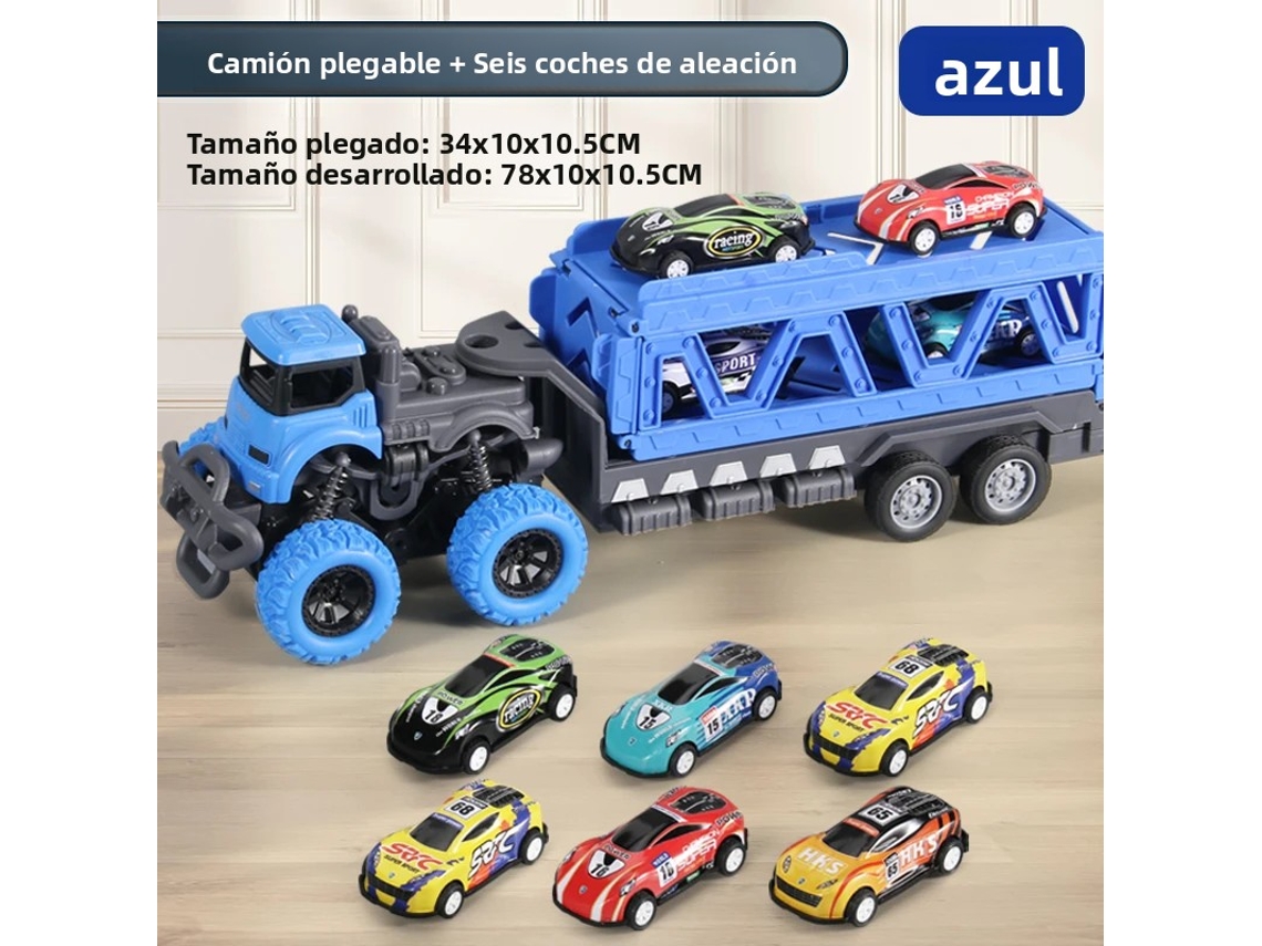 Caminhão de Brinquedo Grande com Contêiner, Dobrável e Transformável MDUG (azul)