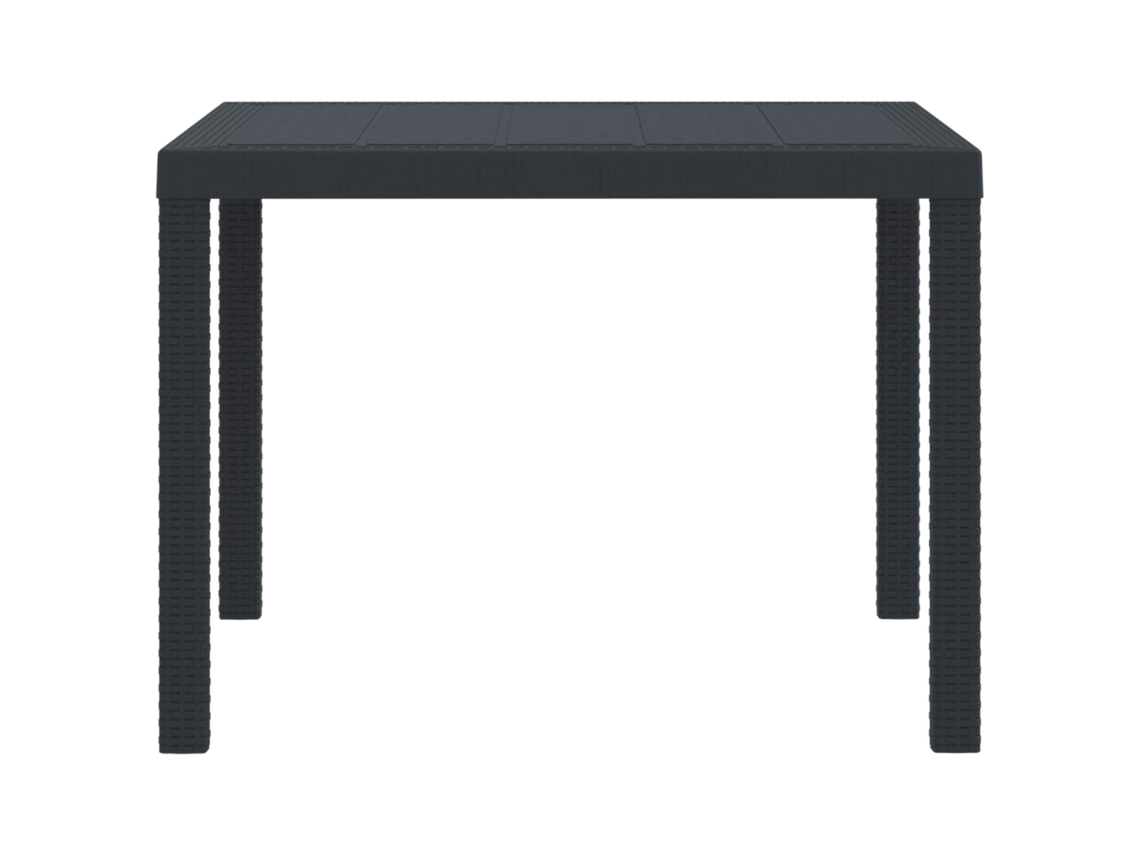 Vidaxl Mesa De Jardim Antracite 100 X 100 X 73 Cm Vime Pe