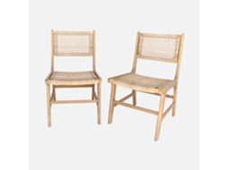 Conjunto de 2 cadeiras de jardim, cana e madeira natural I sweeek SWEEEK