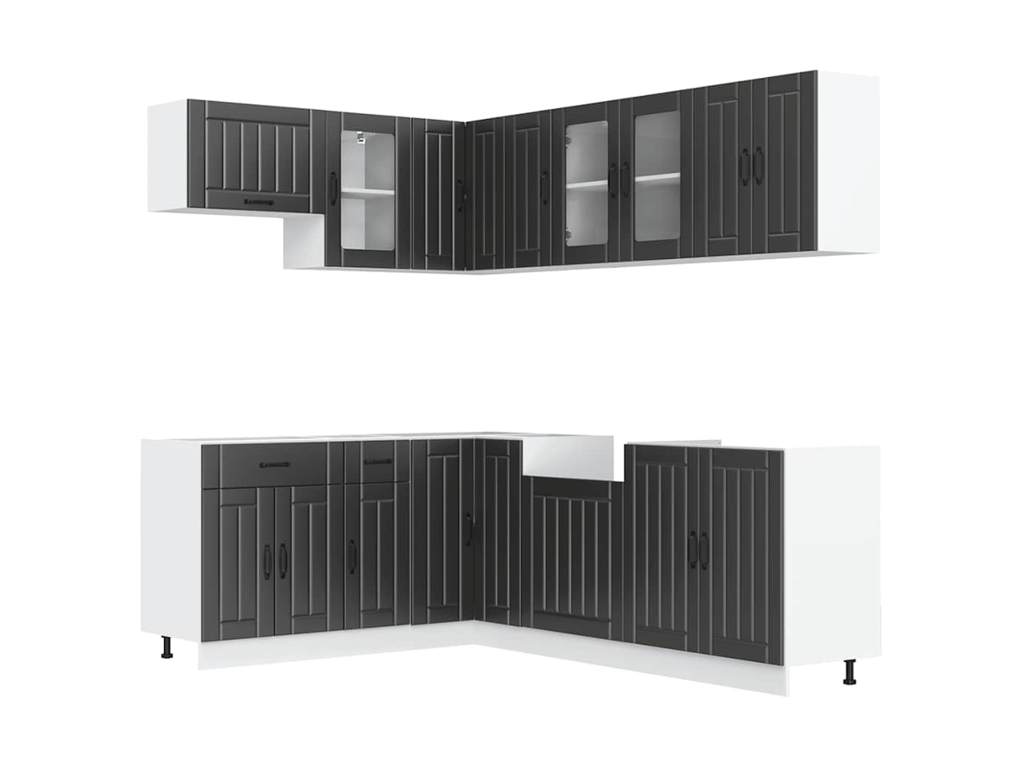 Kitchen Cabinet Set, Kitchen Cabinet Sets Vidaxl Preto Madeira Processada (n/a)