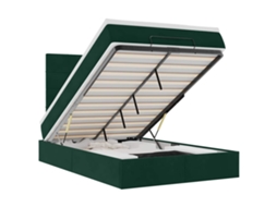 Estrutura de Cama Otomana com Colchões Veludo Verde Escuro MAISON EXCLUSIVE