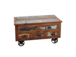 Mesa de Apoio SIGNES GRIMALT com Rodas Desgastado Madeira 45x48x90,5 cm