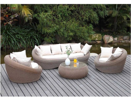 Conjunto de Sala de Jardim Whiteheaven MYLIA (Castanho - Resina - 201x101x66.5 cm)