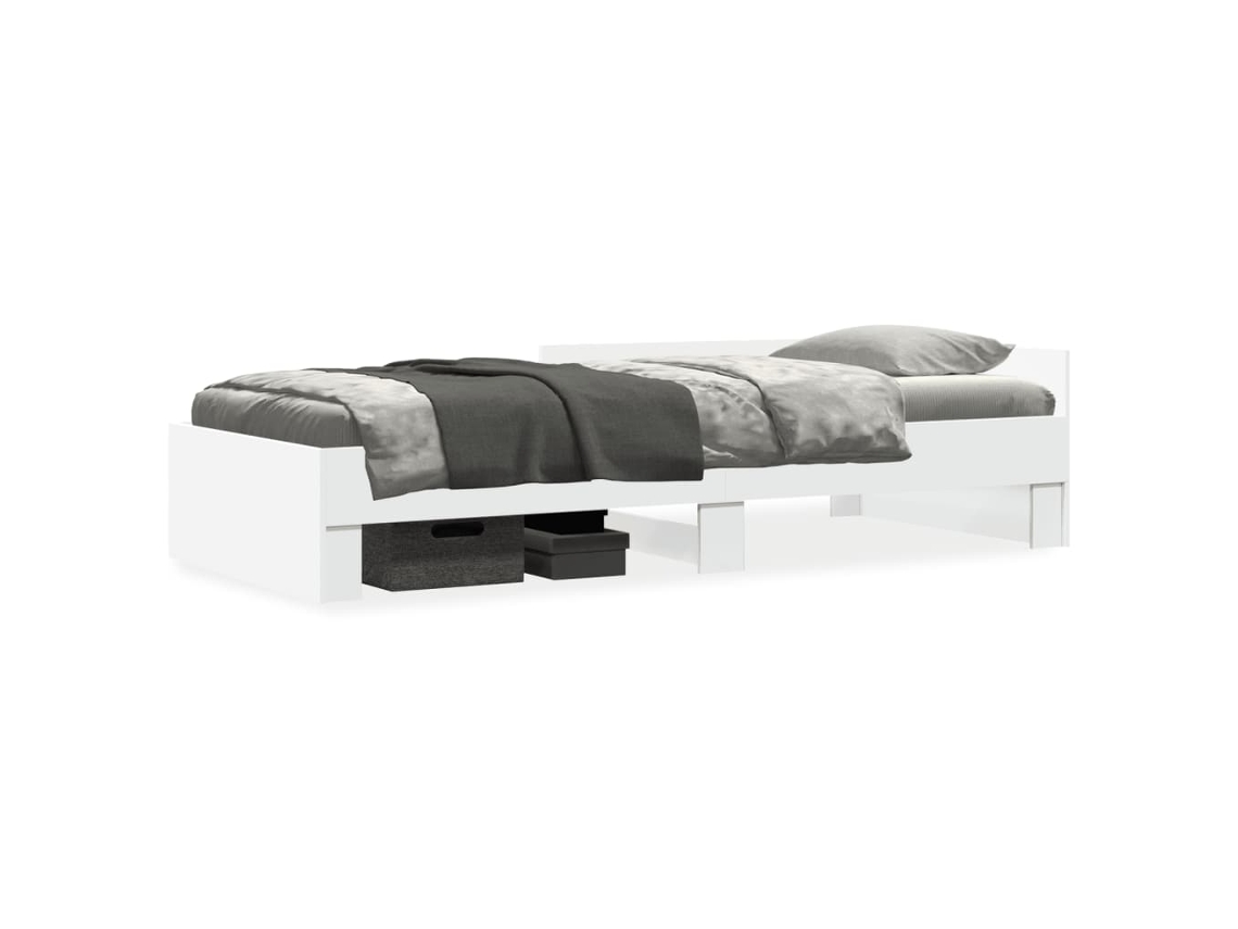 Bed Frame, Bed Frames Vidaxl Branco Madeira Processada (90 X 190 Cm)