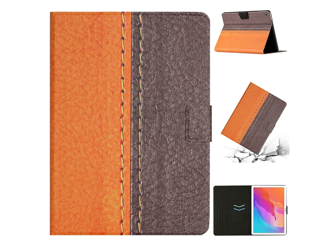 Capa De Couro Cor Sólida Com Costura Halinuia Para Tablet Huawei Matepad T10s