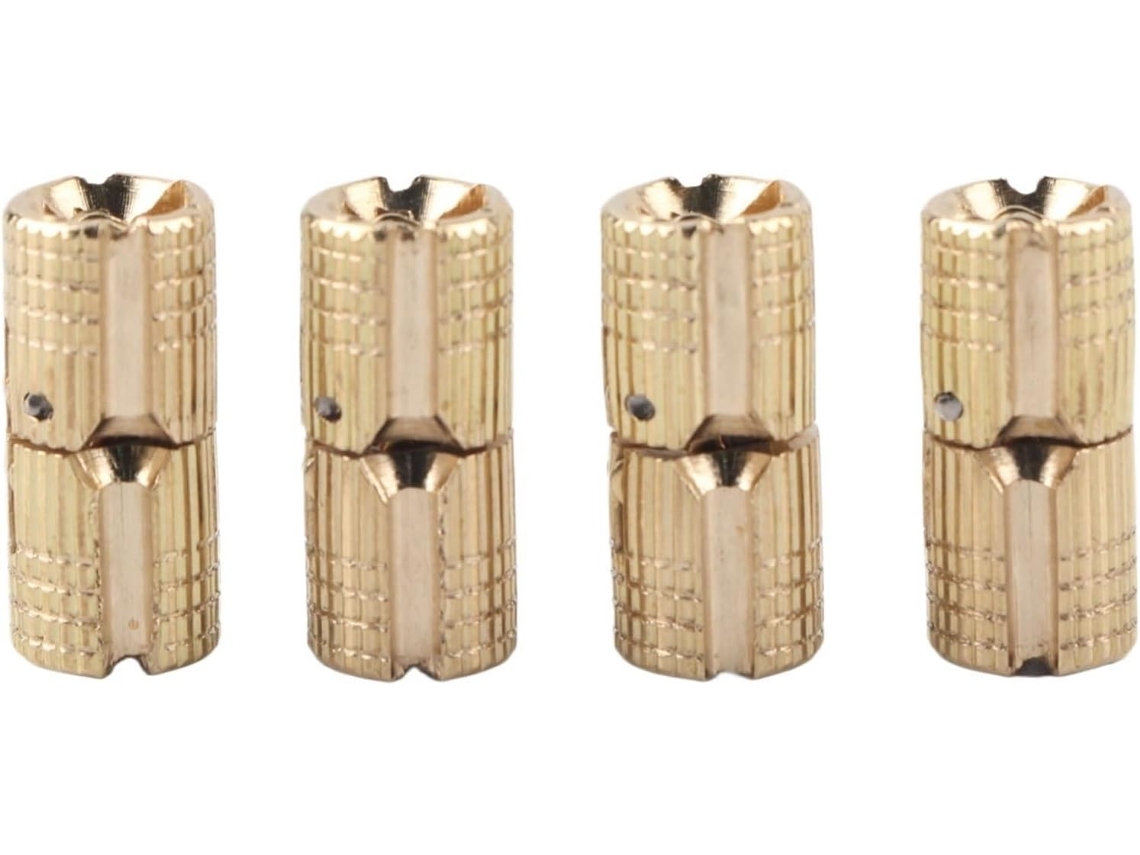 Conjunto De 4 Dobradiças Latão 8 Mm, 10 Mm E 12 Com Ângulo 180 Graus