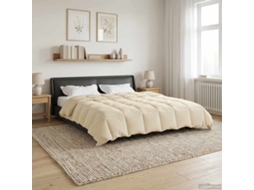 Vidaxl Duvet De Ano Inteiro Colchonete Creme 200 X 240 Cm Microfibra