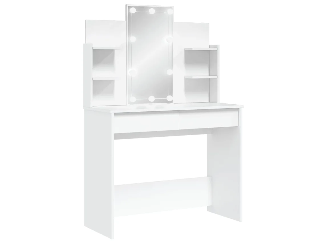 Toucador com Luzes LED VIDAXL Madeira (Branco - 96x40x142 cm)