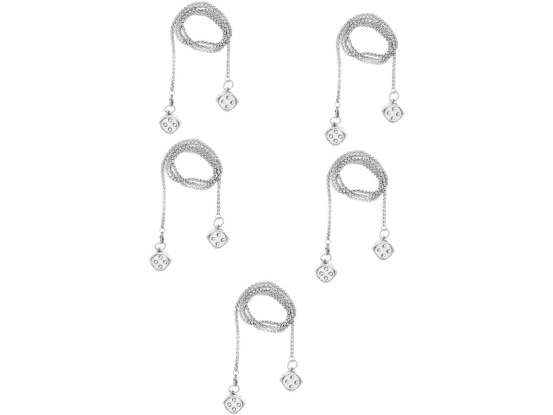 Conjunto de 5 dados decorativos para espelho retrovisor.
