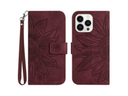 Capa Padrão Flores Queda Para Iphone 15 Pro Max Pele Sintética Multicor