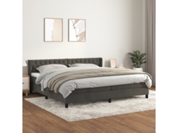 Vidaxl Cama Com Molas/colchão 200x200 Cm Veludo Cinzento-escuro
