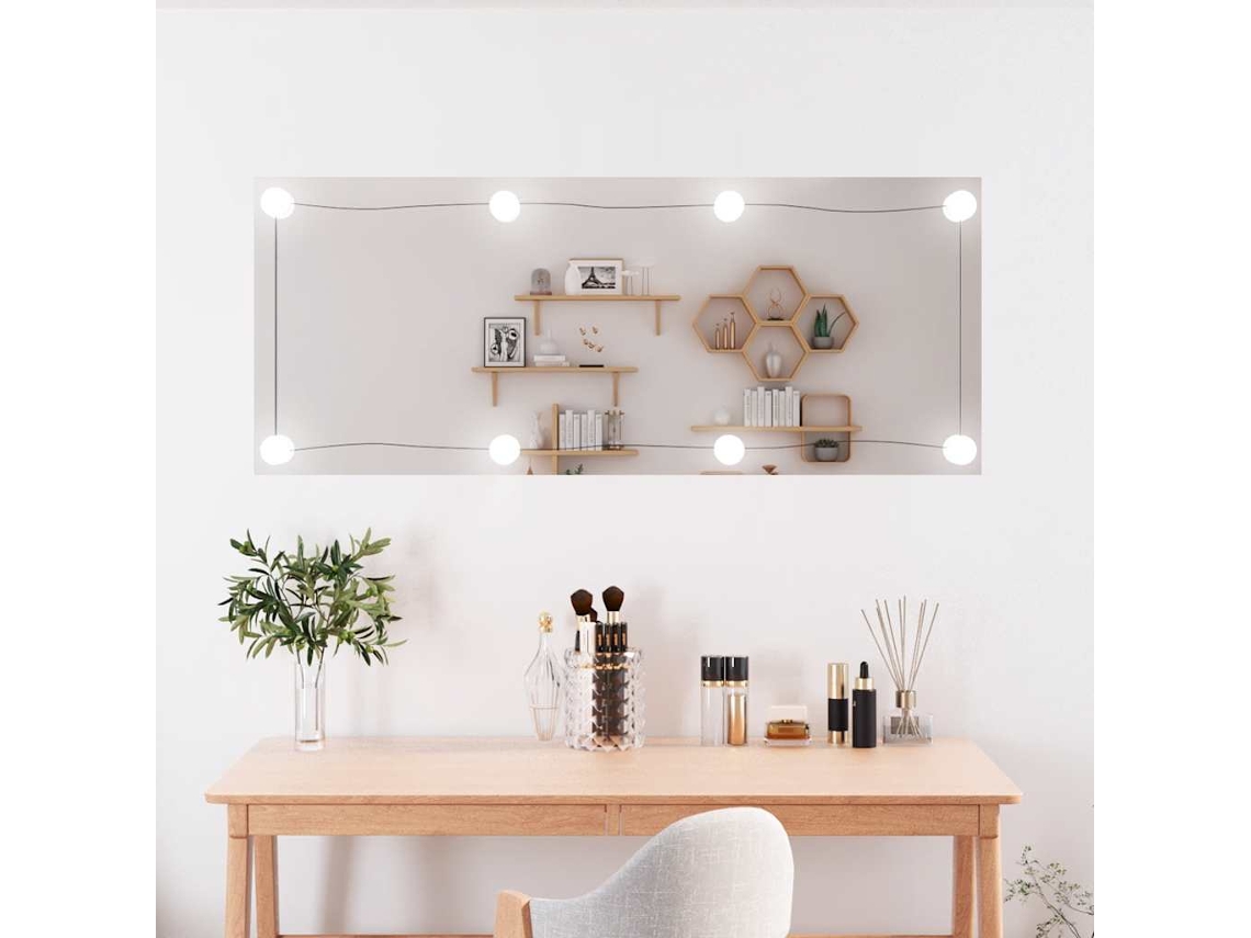 Vidaxl Espelho De Parede Retangular Com Luzes Led 40x100 Cm Vidro