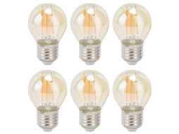 Peças De Lâmpadas Led Vintage, Vidro Dourado, Reguláveis, G45, E27, 4w, Lâmpadas De Filamento, Luz Quente, 360 Lm Db Brilvibera