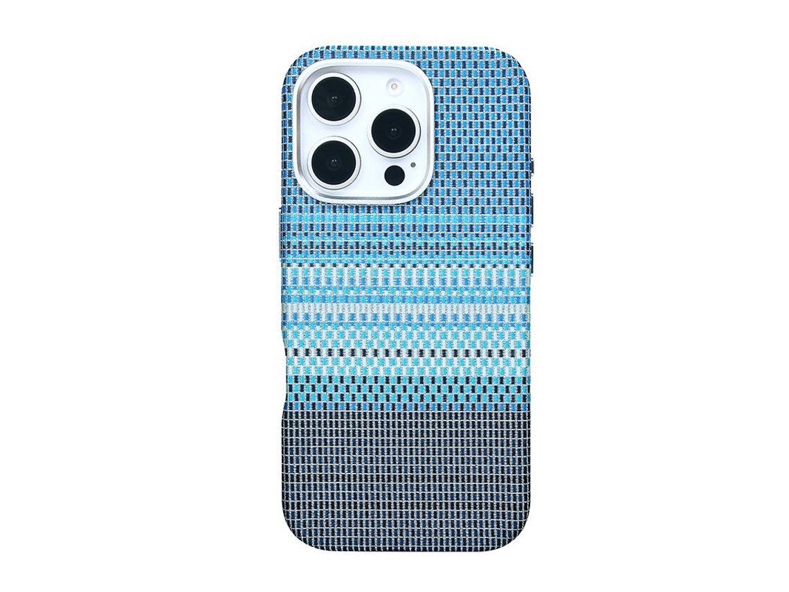 Capa De Seda Real Magnética Para Iphone 16 Pro Max, Azul Céu