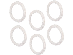 Conjunto 6 Anéis Rattan Branco Guirlandas Diy Decoração Natural Clássica Festas Acessórios Porta Entrada Natal GOKOCO