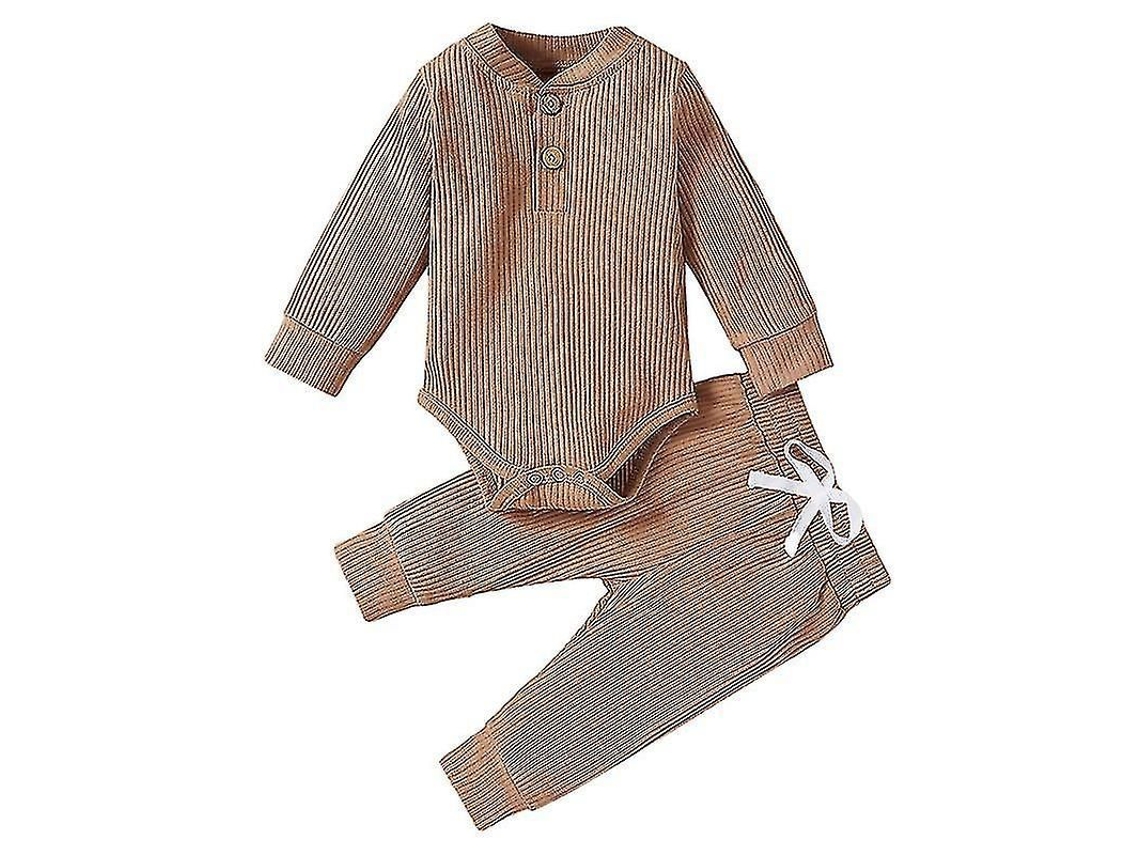 2026 conjunto Niño Bebé 2 Peças Camisa com Gola Redonda + Calções com Manga Longa e Cintura Elástica para Verão